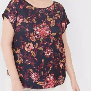 Crew-Neck Satin & Knit Top Lane Bryant 18/20